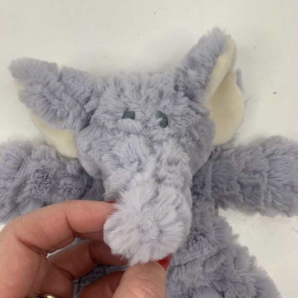 Demdaco Ellery Elephant Baby Lovey Security Gray Cream Rattle Shaggy Clutch - Picture 3 of 4